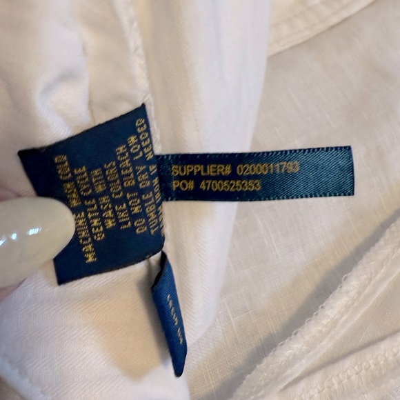 Polo by Ralph Lauren White Linen Slim Fit Flat Front Pants Size 34 by 32 - Picture 5 of 10